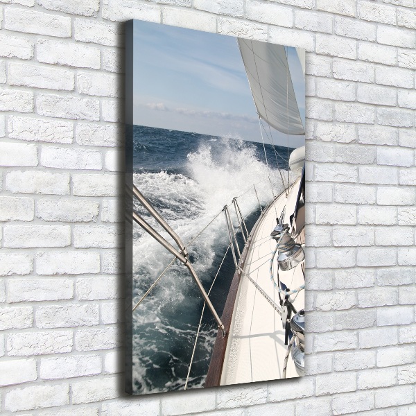 Foto leinwand vertikales Eine Yacht auf See
