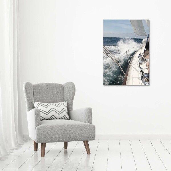Foto leinwand vertikales Eine Yacht auf See