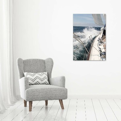 Foto leinwand vertikales Eine Yacht auf See