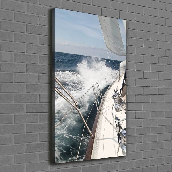 Foto leinwand vertikales Eine Yacht auf See