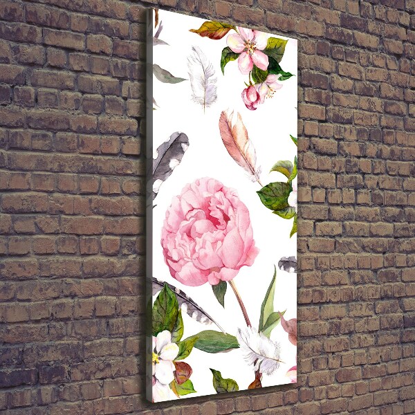 Wandbild vertikales Blumenmuster