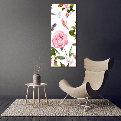 Wandbild vertikales Blumenmuster