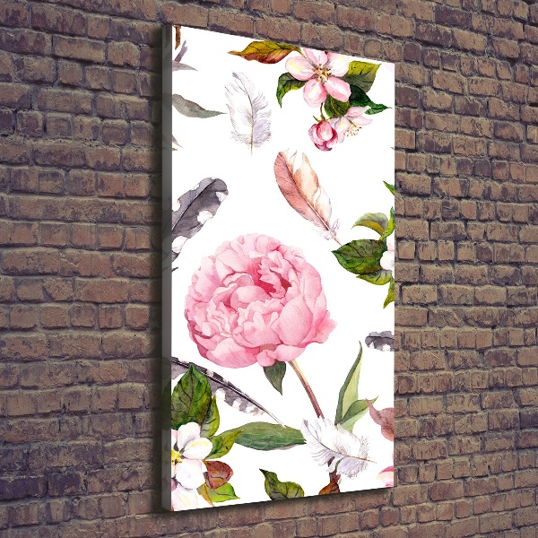 Wandbild vertikales Blumenmuster