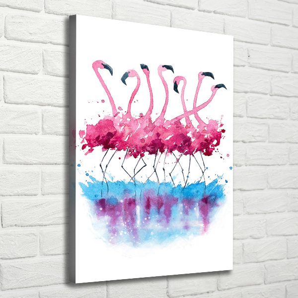 Wandbild vertikales Flamingos
