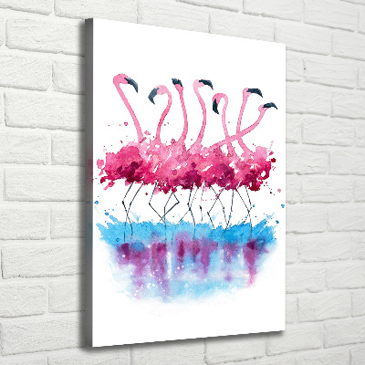 Wandbild vertikales Flamingos