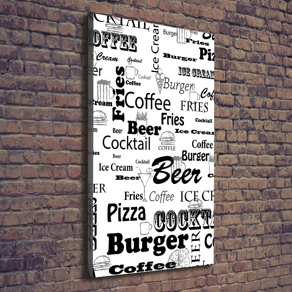 Foto leinwand vertikales Speisekarte