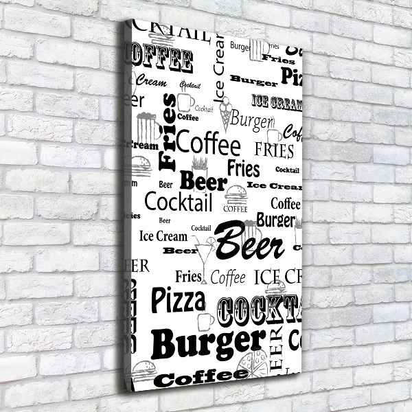Foto leinwand vertikales Speisekarte