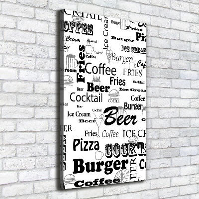Foto leinwand vertikales Speisekarte