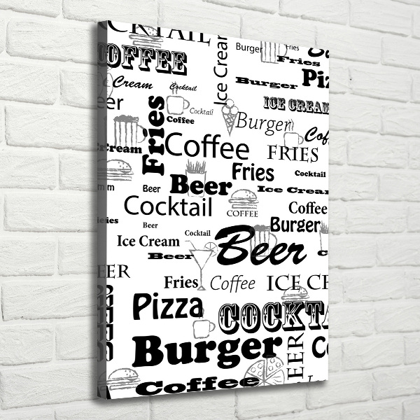 Foto leinwand vertikales Speisekarte