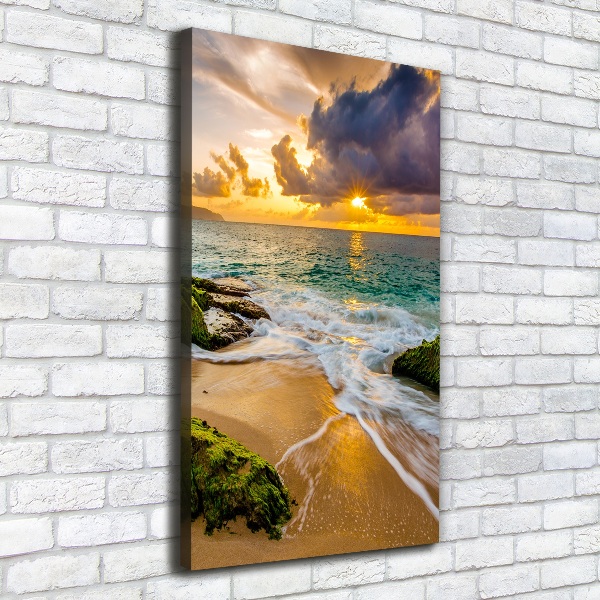 Foto leinwand vertikales Sonnenuntergang am Meer