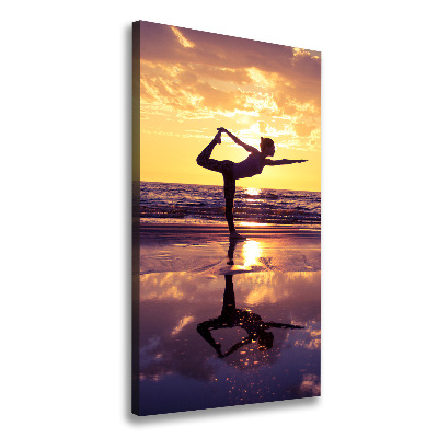 Wandbild vertikales Yoga am Strand