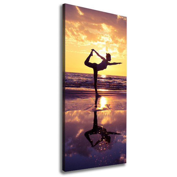 Wandbild vertikales Yoga am Strand
