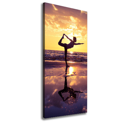 Wandbild vertikales Yoga am Strand