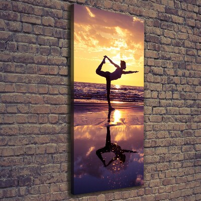 Wandbild vertikales Yoga am Strand