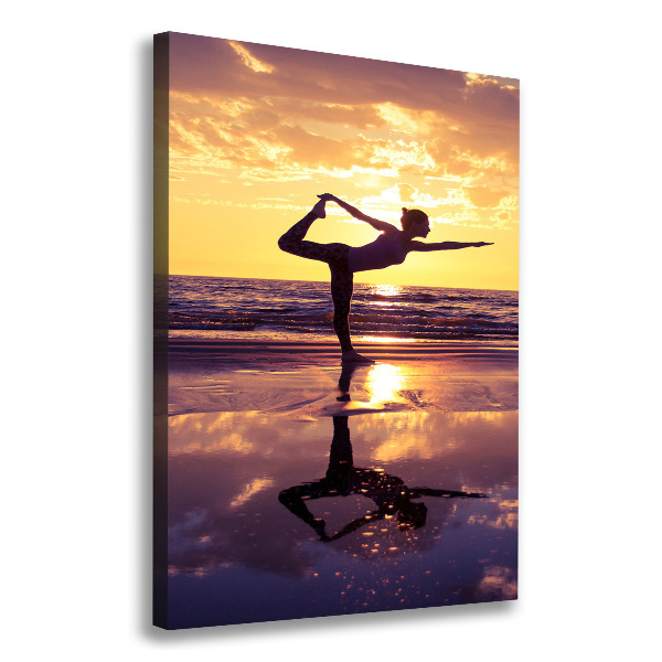 Wandbild vertikales Yoga am Strand