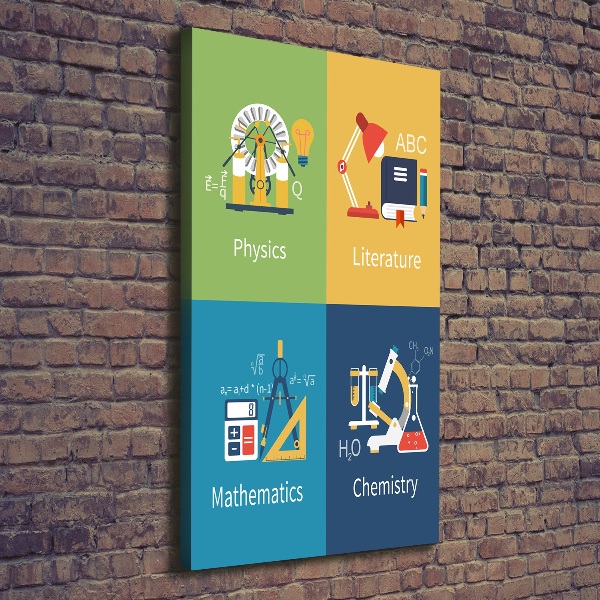 Wandbild vertikales Schulfächer