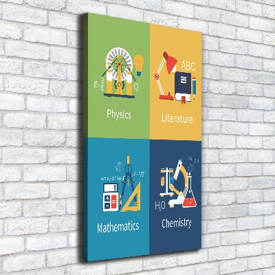 Wandbild vertikales Schulfächer