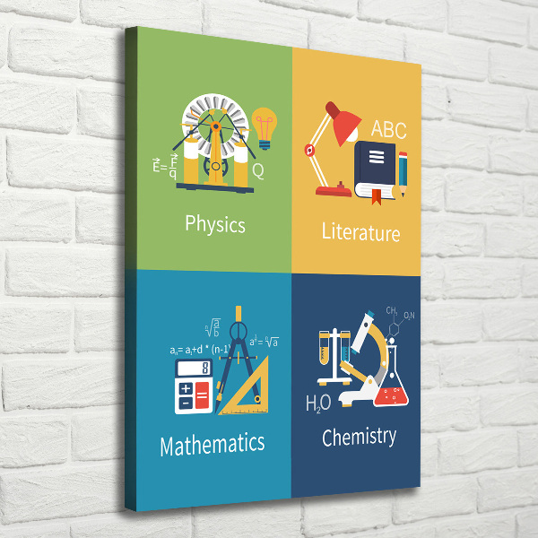 Wandbild vertikales Schulfächer