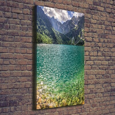 Foto leinwand vertikales See in den Bergen
