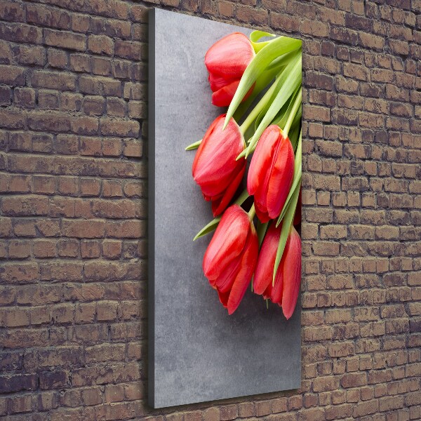 Foto leinwand vertikales Rote Tulpen