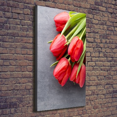 Foto leinwand vertikales Rote Tulpen