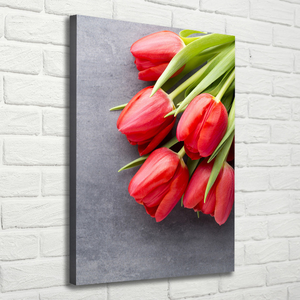 Foto leinwand vertikales Rote Tulpen