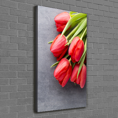 Foto leinwand vertikales Rote Tulpen