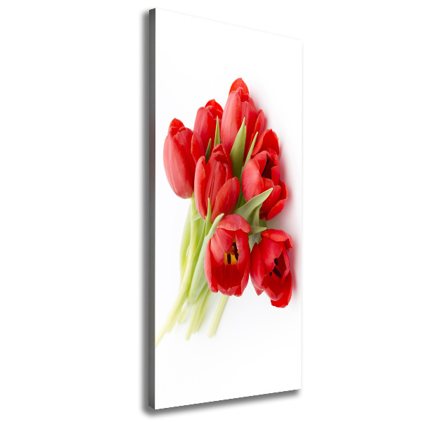 Foto auf leinwand vertikales Rote Tulpen