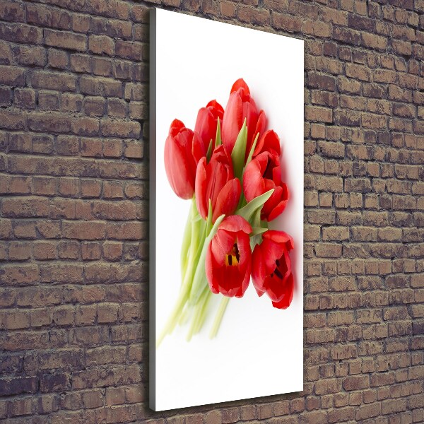Foto auf leinwand vertikales Rote Tulpen