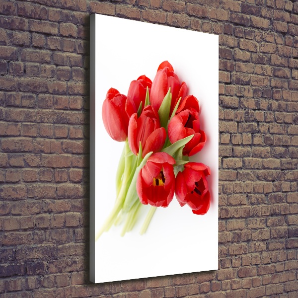 Foto auf leinwand vertikales Rote Tulpen