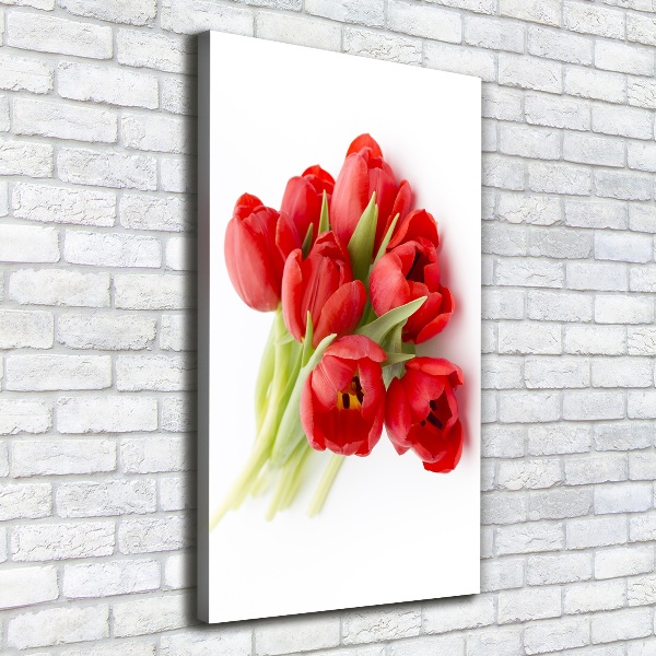 Foto auf leinwand vertikales Rote Tulpen
