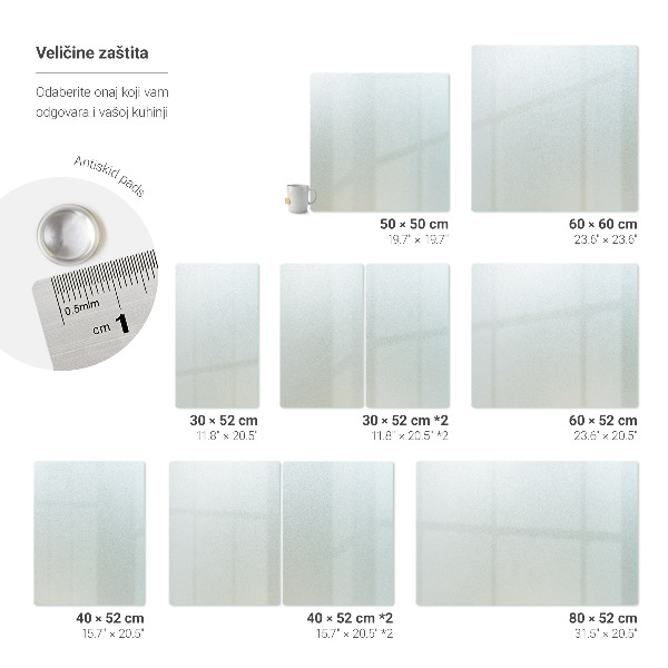 Herdabdeckplatte aus halbtransparentem Material mit doppelter Ausführung