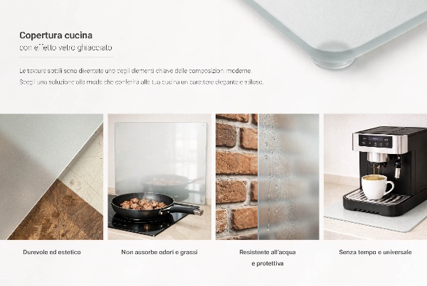 Herdabdeckplatte aus halbtransparentem Material mit doppelter Ausführung