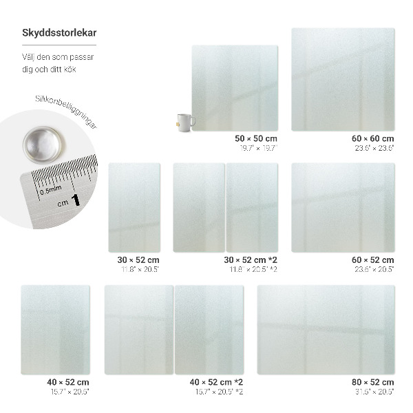 Herdabdeckplatte glas Rechteckige halbtransparente