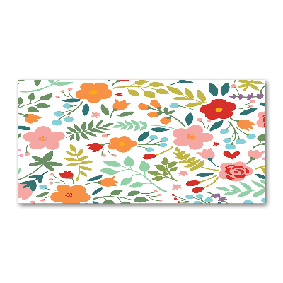 Glasbild Blumenillustration