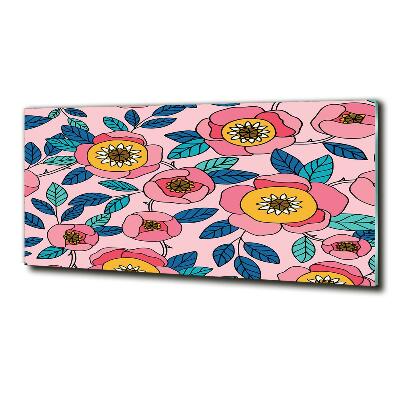 Foto glasbild Rosa Blüten