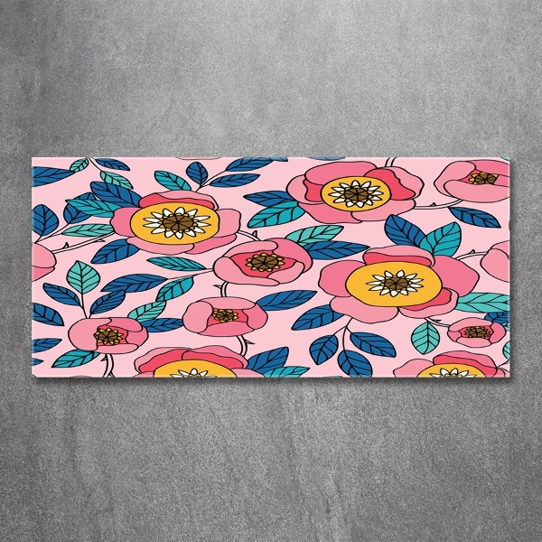 Foto glasbild Rosa Blüten