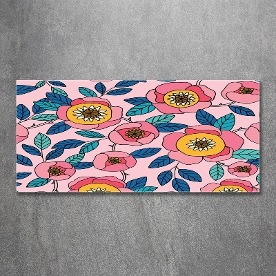 Foto glasbild Rosa Blüten