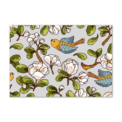 Bild auf glas Blumen und Vögel