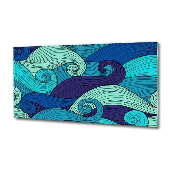 Glasbild Abstrakte Wellen