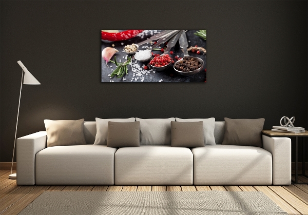 Foto glasbild Kräuter und Gewürze