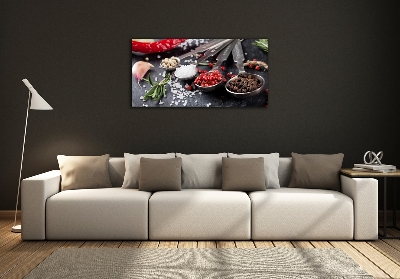 Foto glasbild Kräuter und Gewürze