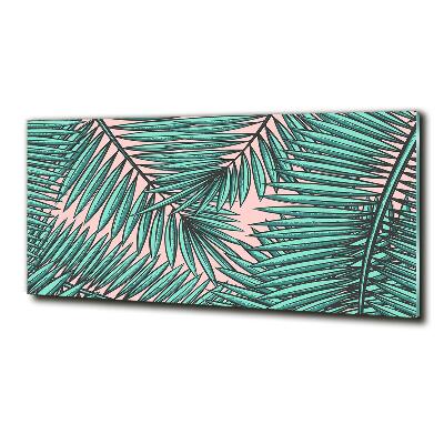 Glasbild Palmenblätter