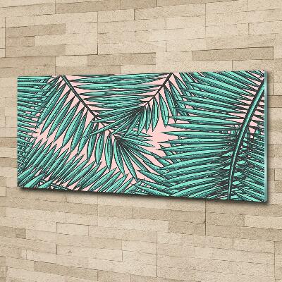 Glasbild Palmenblätter
