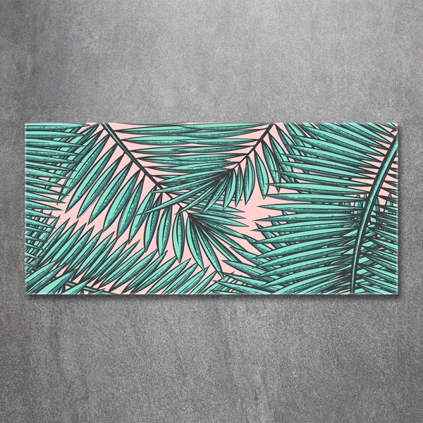 Glasbild Palmenblätter
