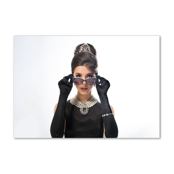 Foto glasbild Frau mit Brille