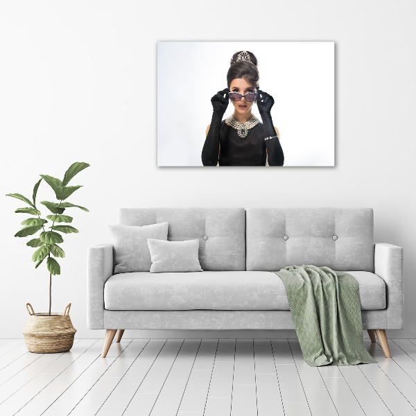 Foto glasbild Frau mit Brille