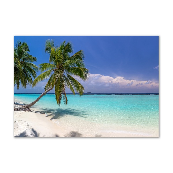 Foto glasbild Panorama des Strandes