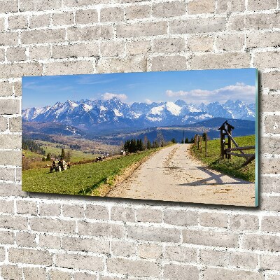 Foto glasbild Panorama der Tatra-Berge