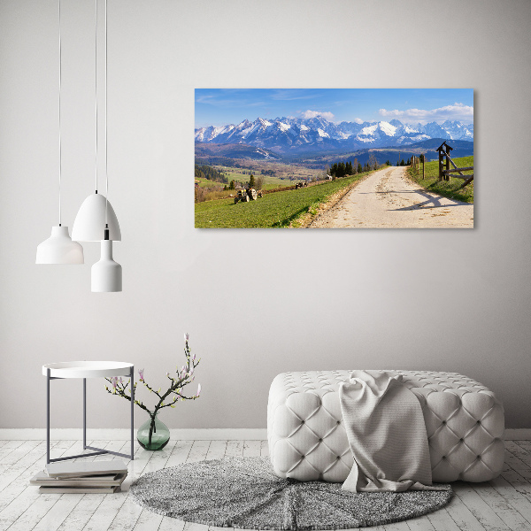 Foto glasbild Panorama der Tatra-Berge